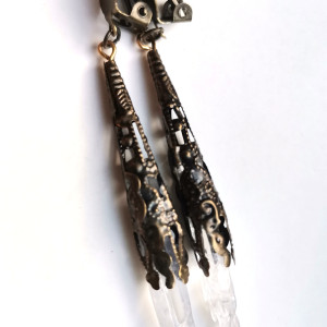 Klipsy filigran z kryształem gorskim