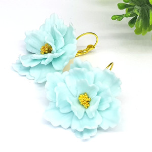 Kolczyki błękitne kwiaty
