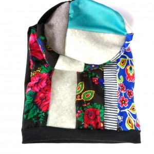 czapka damska ludowa folk patchwork