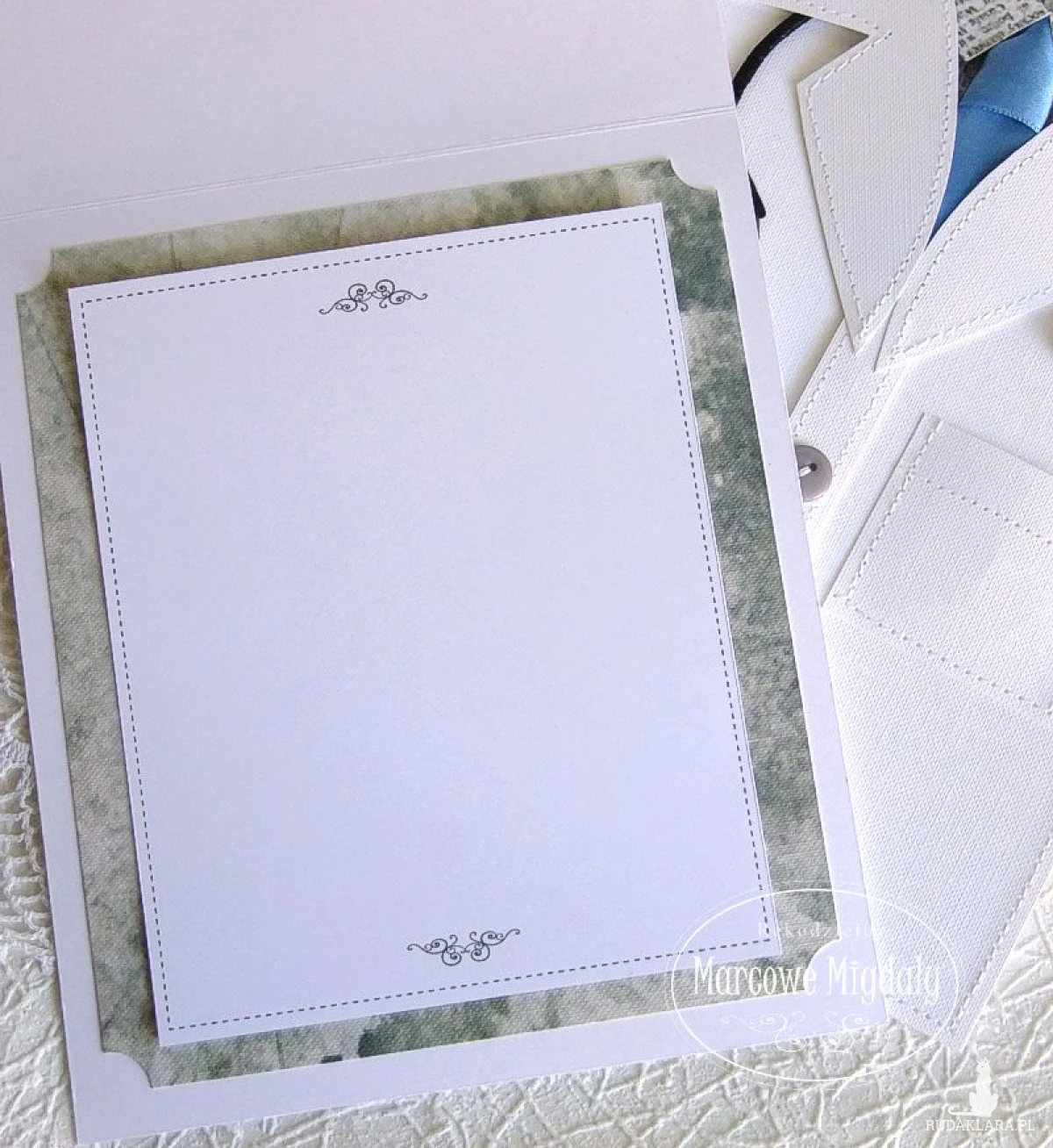 Kartka fartuch lekarski męski, podziękowanie dla lekarza