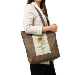 Torba na ramię z haftem kwiatu słonecznika