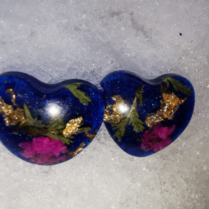 Kolczyki serca kolczyki z kwiatami