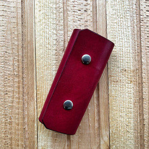 Skórzane etui do kluczy bordowe