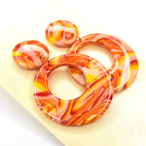 Ogniste kolczyki kółka w pomarańczy