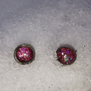 Kolczyki różowe mini