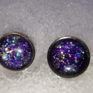 Fioletowe gwiezdne kolczyki