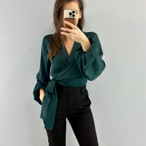 Bluzka w kolorze butelkowej zieleni