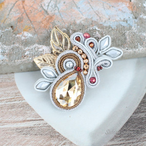 Broszka sutasz Silver Flowers