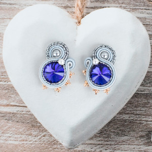 Małe kolczyki sutasz Silver Blue