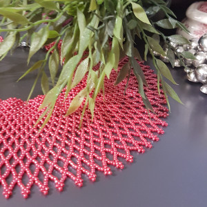 Naszyjnik Krywulka Czerwona Szeroka  nasz24.4