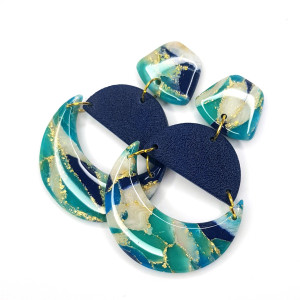 Piękne kolczyki księżyce turkusowe