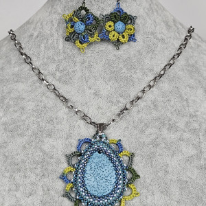 Komplet biżuterii z lawą