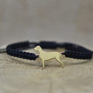 Dog niemiecki - bransoletka z psem, srebro 925 pozłacane