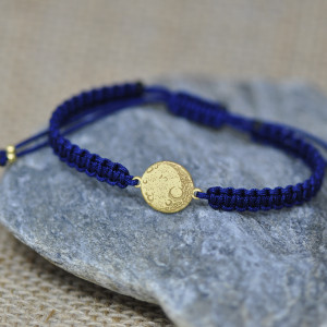 Księżyc - bransoletka, srebro pozłacane 925