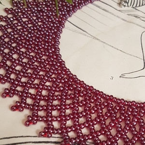 Naszyjnik Krywulka Czerwona Opalizowana Licynia nasz20-35