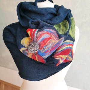 komin bohemian wełniany etniczny ludowy miły i ciepły komin handmade-komin wełniany zdejmij szpile załóż glany