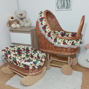 Wózek wiklinowy dla lalek Pchacz+Kołyska