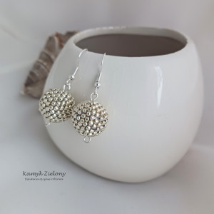 Kolczyki koralikowe srebrne kulki