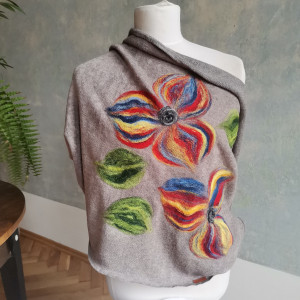 komin bohemian wełniany etniczny ludowy miły i ciepły komin handmade-komin wełniany zdejmij szpile załóż glany