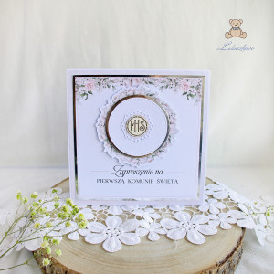 Zaproszenia na Pierwszą Komunię, komunijne "Lily Flower"