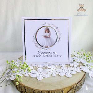 Zaproszenia na Pierwszą Komunię, komunijne "Lily Flower Girl"