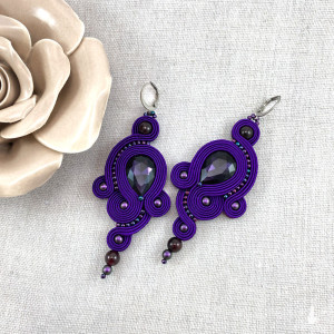 KOLCZYKI SUTASZ KOLEKCJA ELEEN, INTENSYWNA PURPURA