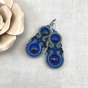 NIEBIESKO SZARE KOLCZYKI SUTASZ „ALBA”