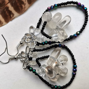 Kolczyki kryształem górskim