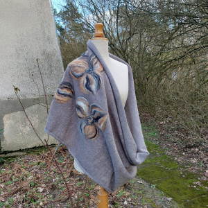 komin bohemian wełniany etniczny ludowy miły i ciepły komin handmade-komin wełniany zdejmij szpile załóż glany