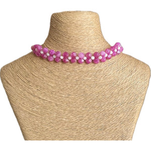 Naszyjnik Choker Stokrotki Kamienie Naturalne