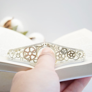 Nakładka do książki - srebrna mechanika