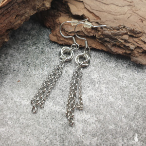 Rockowe kolczyki chainmaille