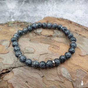 Bransoleta męska - czarny howlit