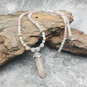 Pastelowy naszyjnik - kwarc, agat, awenturyn