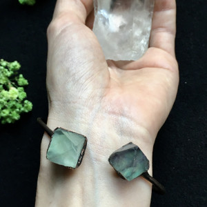 miedziana bransoletka z fluorytem