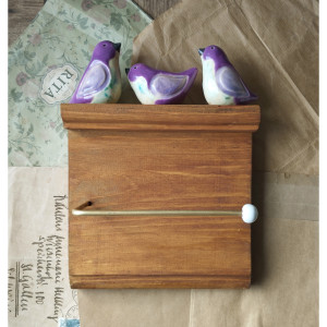 Uchwyt na papier z fioletowymi ptaszkami