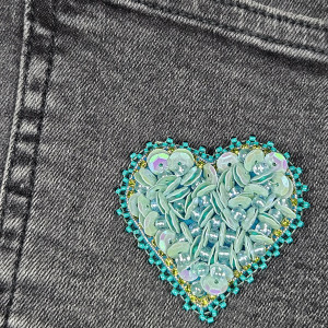 Serce turkusowe broszka