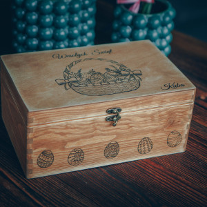 Skrzynka Drewniana Wesołych Świąt - Wielkanoc