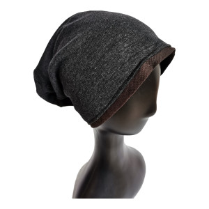 Czapka męska grafit brąz
