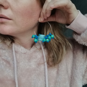 Klipsy koła niebieskie