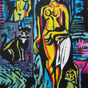 obraz portret kubiczny akt picasso style