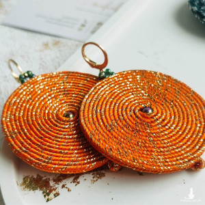 Kolczyki pomarańczowe koła lekkie