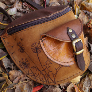 RUDE LICHO Skórzana Nerka Jasne Rude Brązy DMUCHAWCE