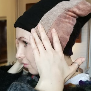 szeroka patchworkowa opaska ciepła