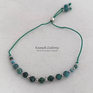 Bransoletka z kamieni naturalnych - malachit i apatyt