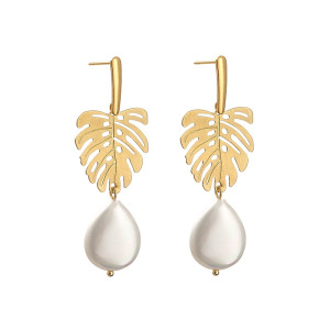 Kolczyki monstery z perłami c917