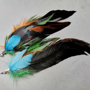 Kolczyki długie pióra