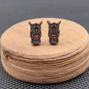 Kolczyki drewniane NOSOROŻCE