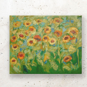 obraz ręcznie malowany, obraz olejny, obraz na płótnie, słoneczniki obraz, oryginalny obraz z kwiatami