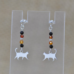 Kot / Kotek / Kotki - kolczyki sztyfty, srebro 925